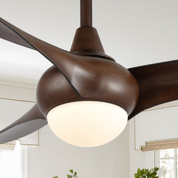 Aviator 52" Coastal Vintage Iron/Plastic Mobile-App/Remote-Controlled 6-Speed Retro Swirl Integrated LED Ceiling Fan